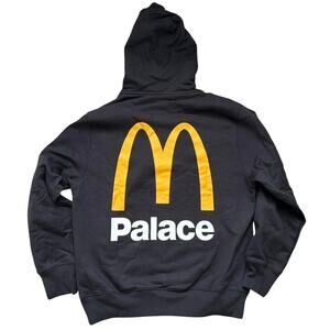 Palace Skateboards x McDonald’s "Golden Arches" Logo Hoodie L Black NWT